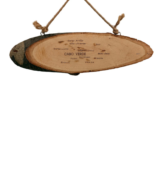 Décoration murale gravure des îles du Cap-Vert,  corde intégrée pour une suspension facile