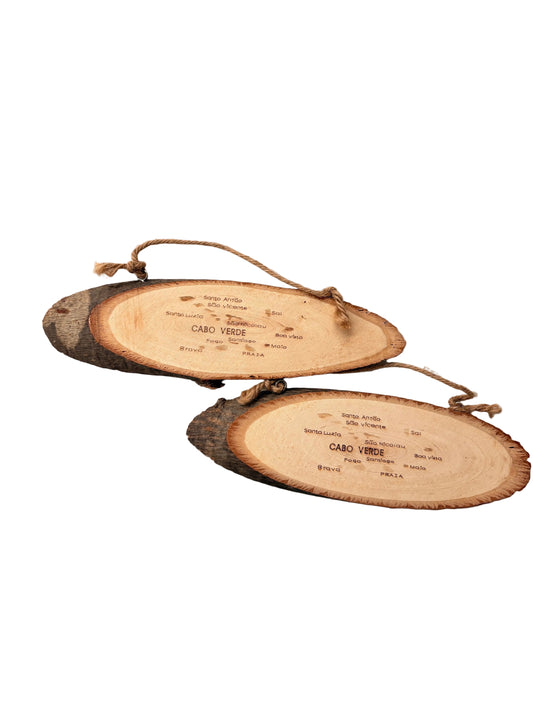 Décoration murale gravure des îles du Cap-Vert,  corde intégrée pour une suspension facile