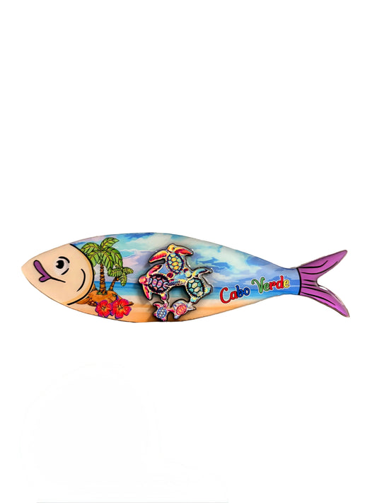 Mangée de Frigo en forme de poisson, inspirée des plages du Cap-Vert.